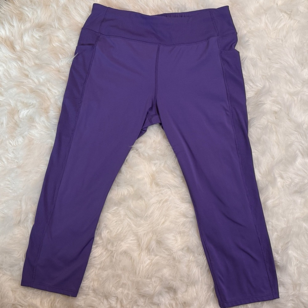 Athletic Works Women's Purple Performance Capris Leggings/Yoga  Size 2XL (20)